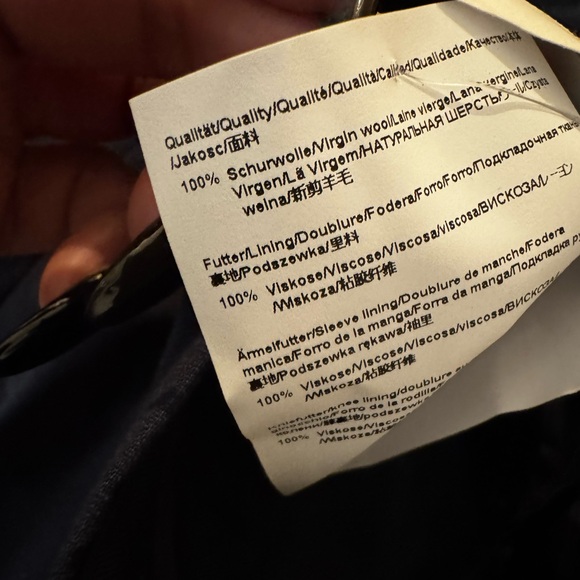 Hugo Boss Dark Blue Genius 5 100% virgin wool raw hem dress Pants NWT 44L - Picture 10 of 11